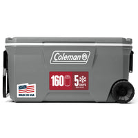 Thumbnail for Coleman Classic Series 100-Quart Wheeled Cooler | Rock | Cup Holder