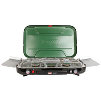 Thumbnail for Coleman Even-Temp™ Propane Gas Camping Stove | 3-Burner | Green | Push-Button Ignition