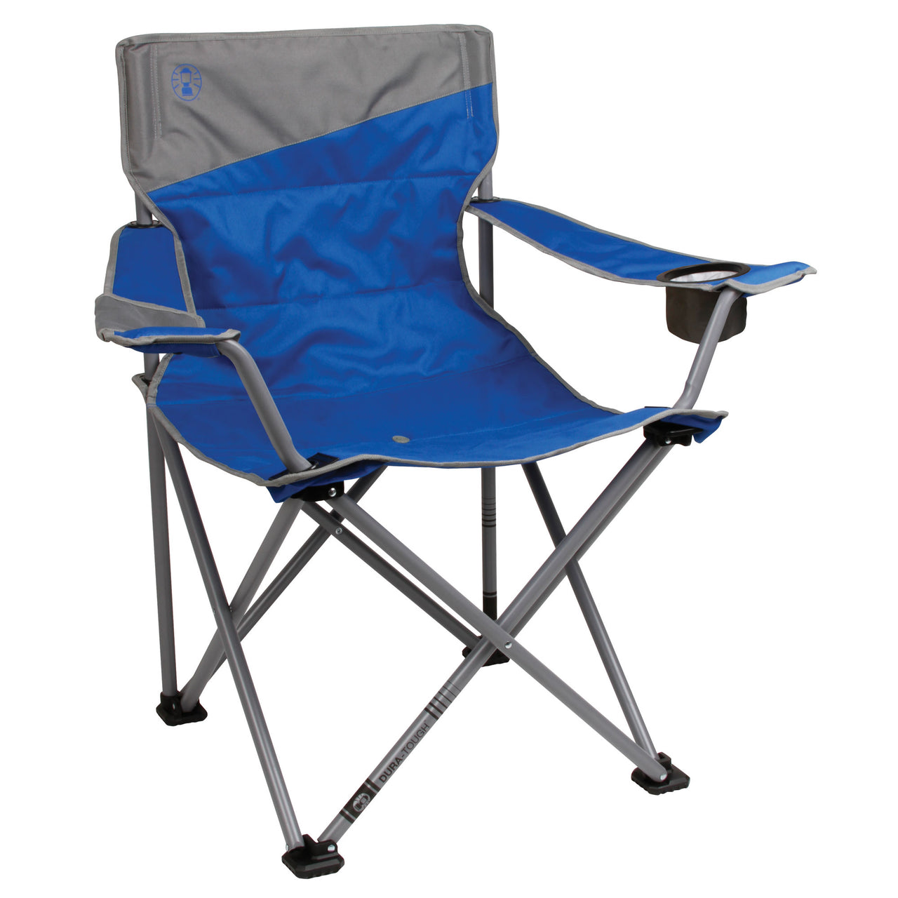 Coleman Big and Tall Camping Chair | Blue | Cup Holder | Strong Steel Frame