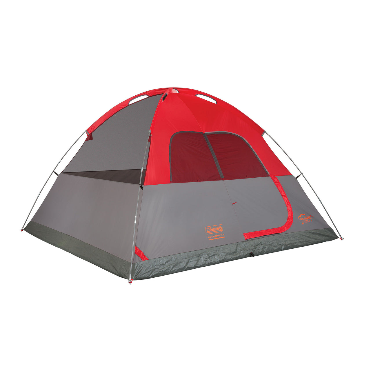 Coleman 6-Person Flatwoods II™ Lightweight Dome Camping Tent | 10 x 10 ft | Red