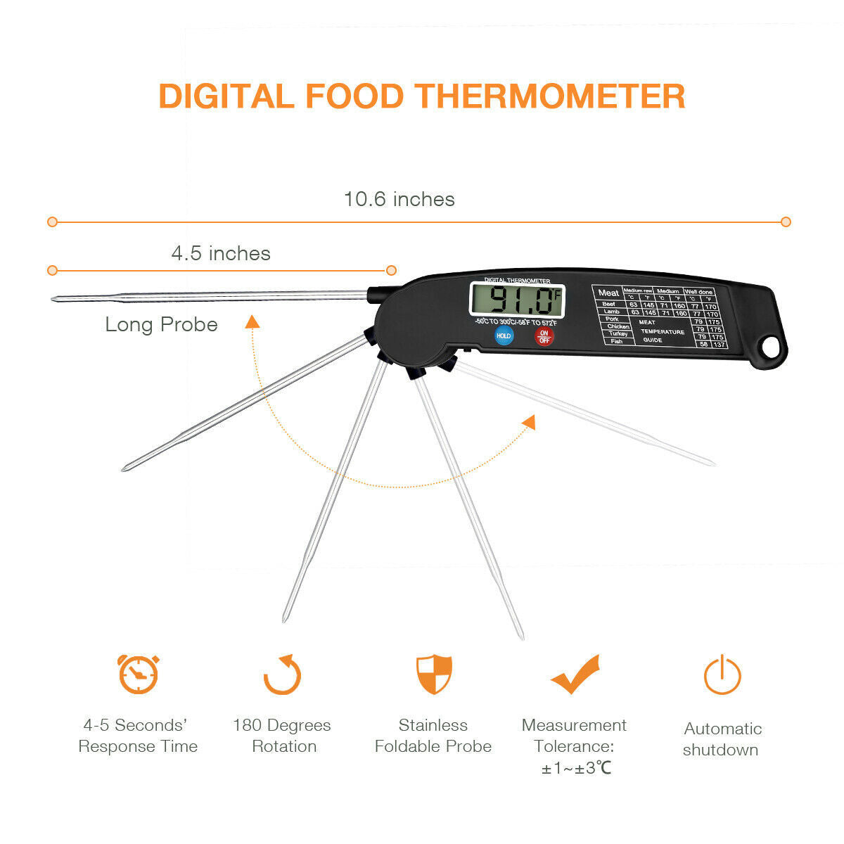 Instant Read Digital Cooking Meat Thermometer