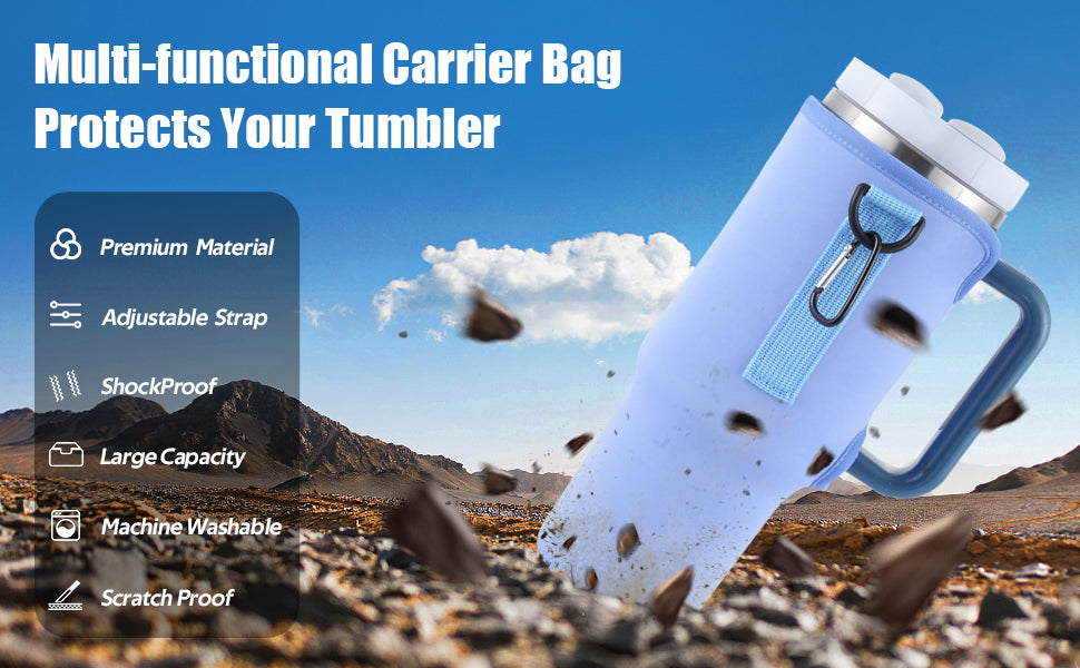 Water Bottle Carrier Bag, Compatible With 40oz Tumbler With Handle