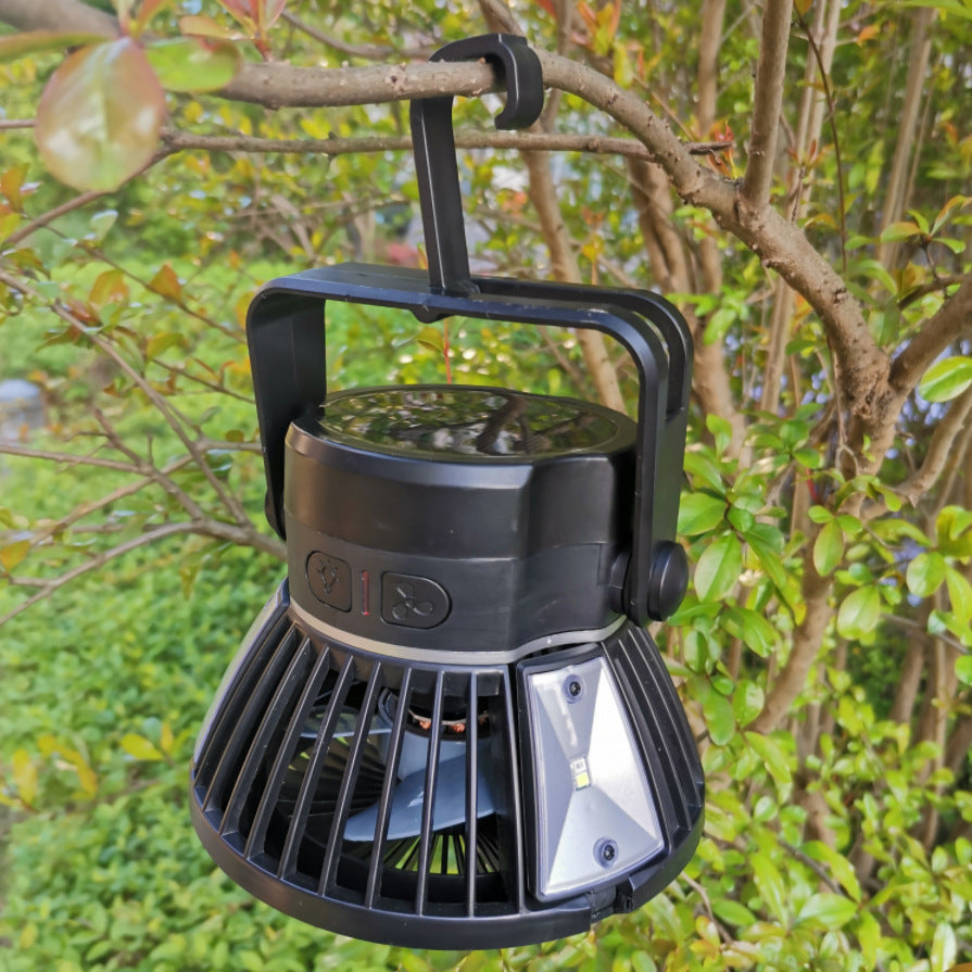 Solar Camping Light-Foldable Fan-Hanging Hook-Rechargeable