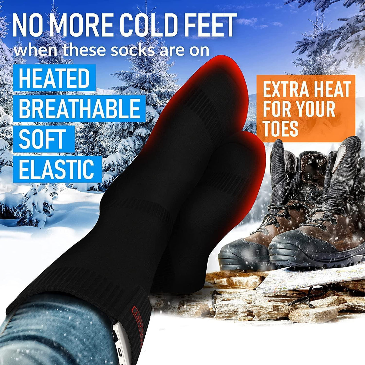 Heated Socks for Men and Women Rechargeable Battery-Thermal