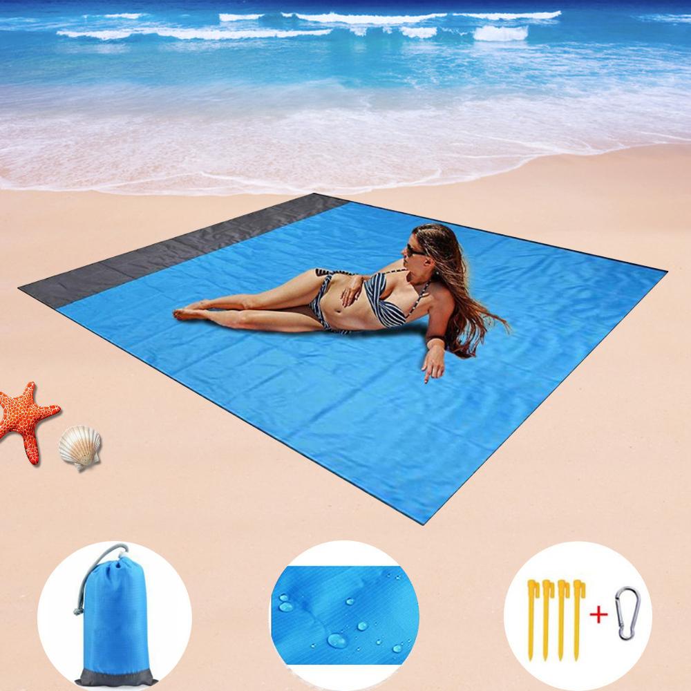 Pocket Picnic Waterproof Beach Mat Sand Free Blanket