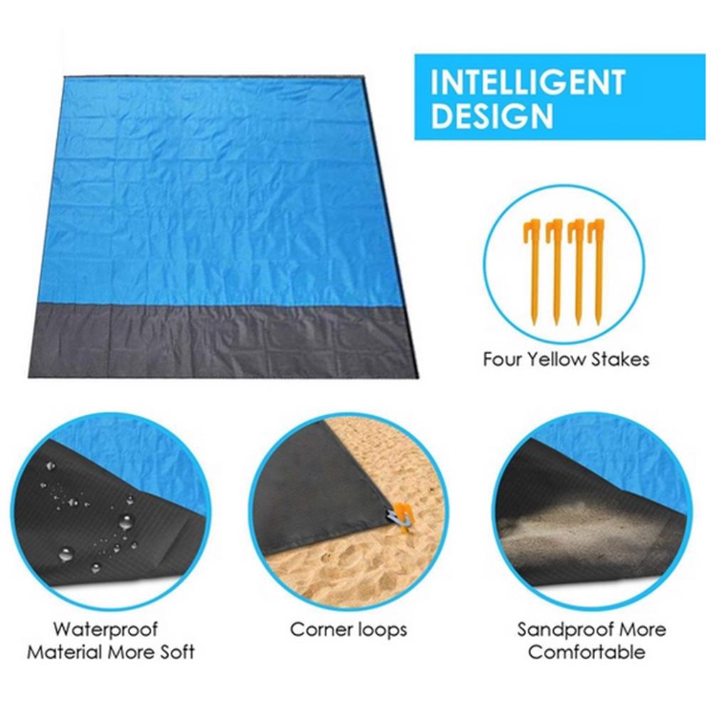 Pocket Picnic Waterproof Beach Mat Sand Free Blanket