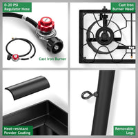 Thumbnail for Camp Stove Portable Cast Iron  (Double Burner 150000-BTU)