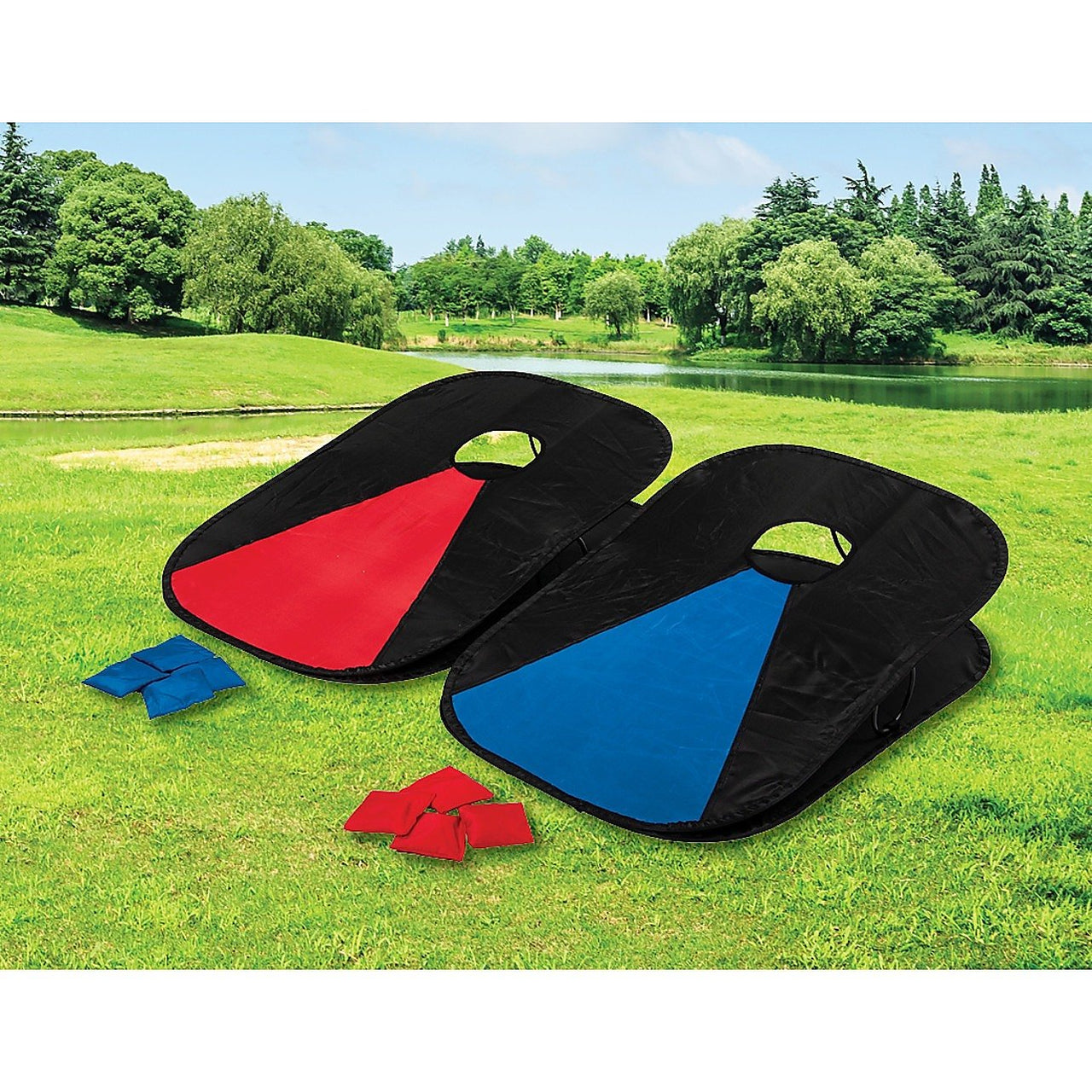 Collapsible Portable Corn Hole Boards With 8 Cornhole Bean Bags, Carry