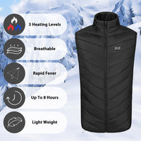 Thumbnail for Men's Lightweight Electric USB Warm Vest Nine-zone Heating