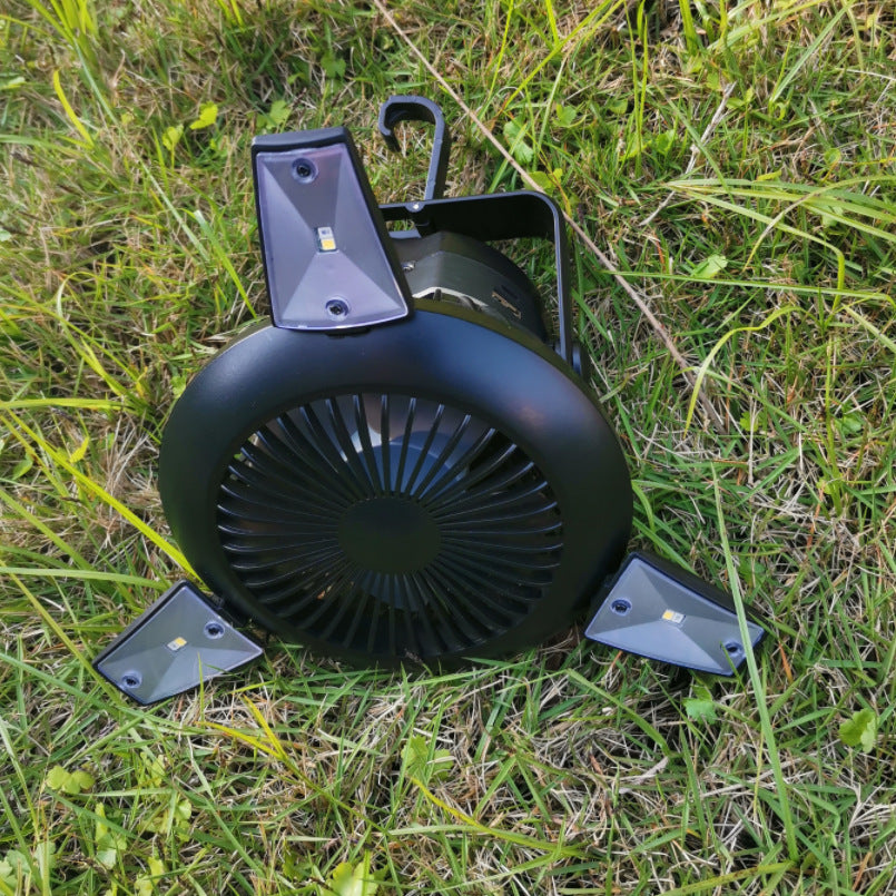 Solar Camping Light-Foldable Fan-Hanging Hook-Rechargeable