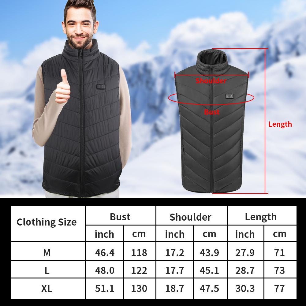 Men's Lightweight Electric USB Warm Vest Nine-zone Heating