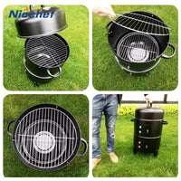 Thumbnail for Round Charcoal BBQ Smoker/Grill Portable