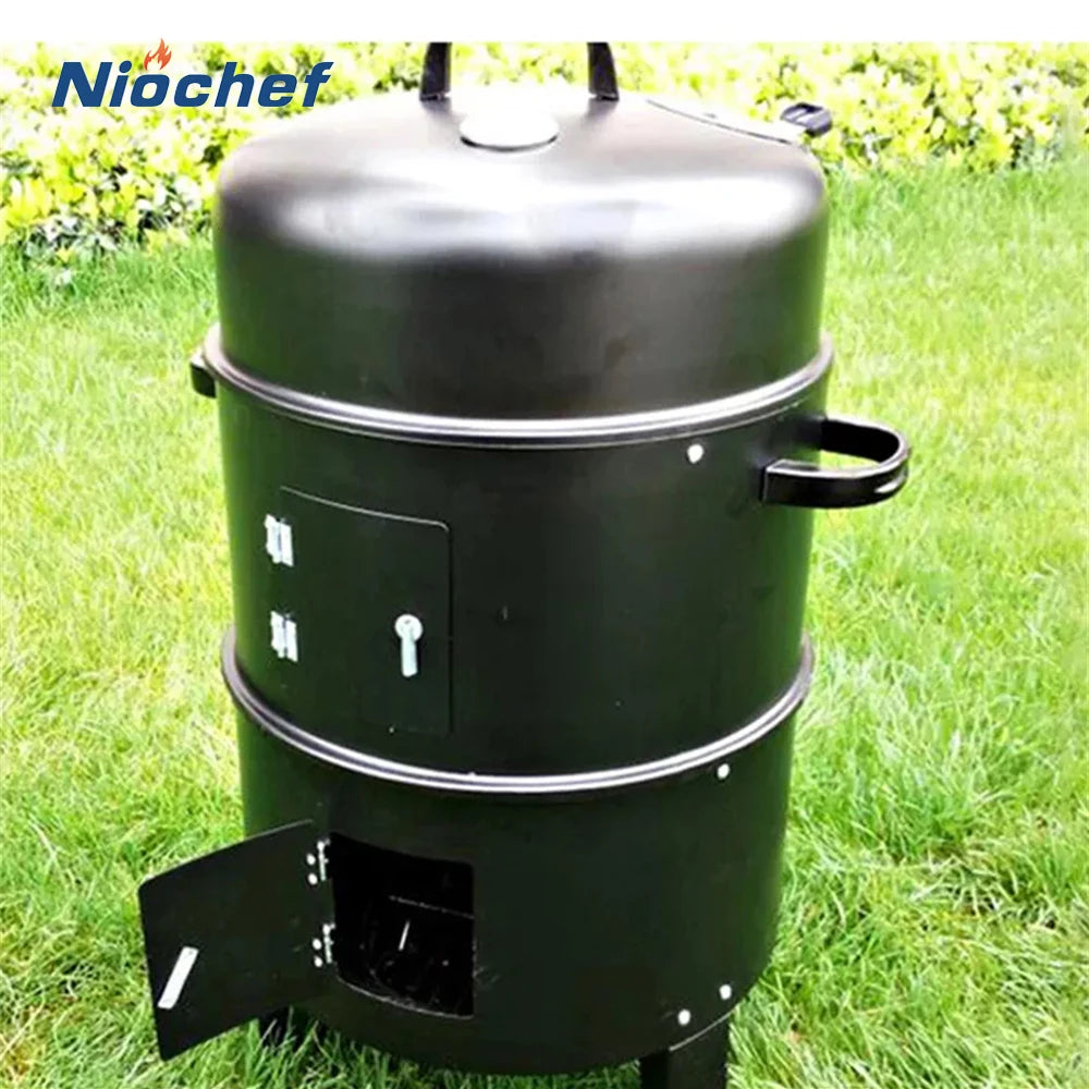 Round Charcoal BBQ Smoker/Grill Portable