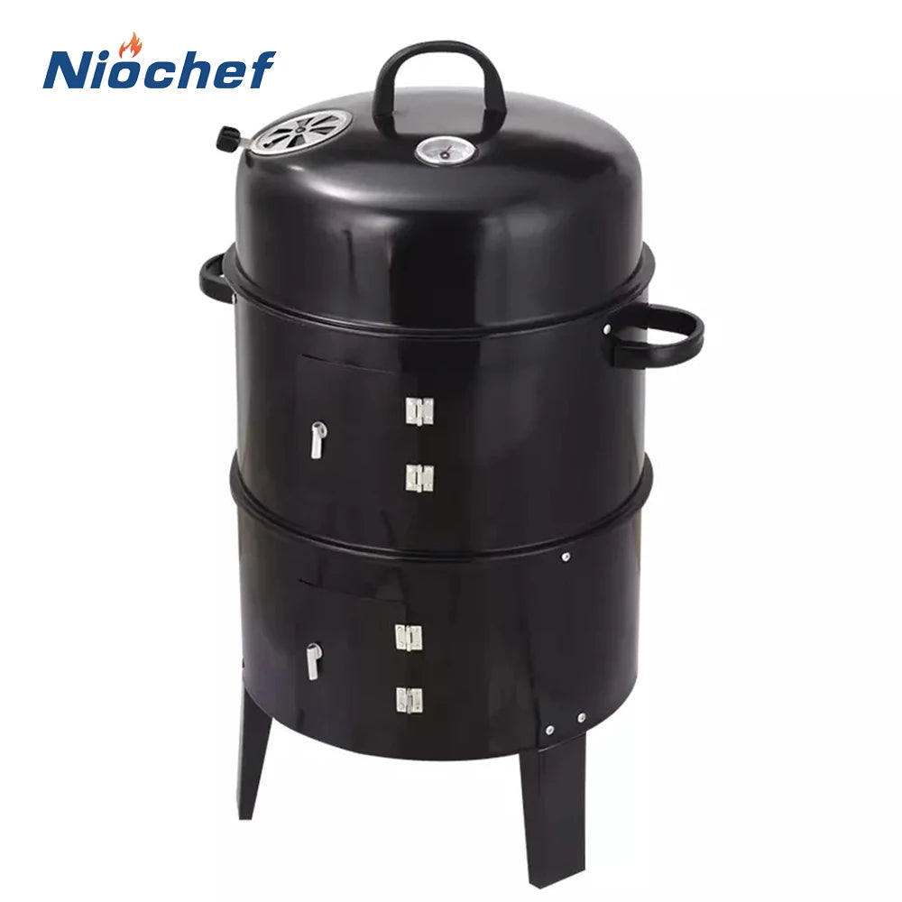 Round Charcoal BBQ Smoker/Grill Portable