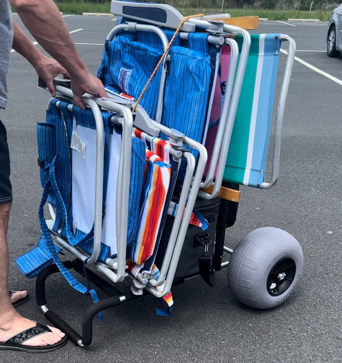 Beach Cart, Great for Sand w/ 13" TPU Balloon Wheels, 165LBS