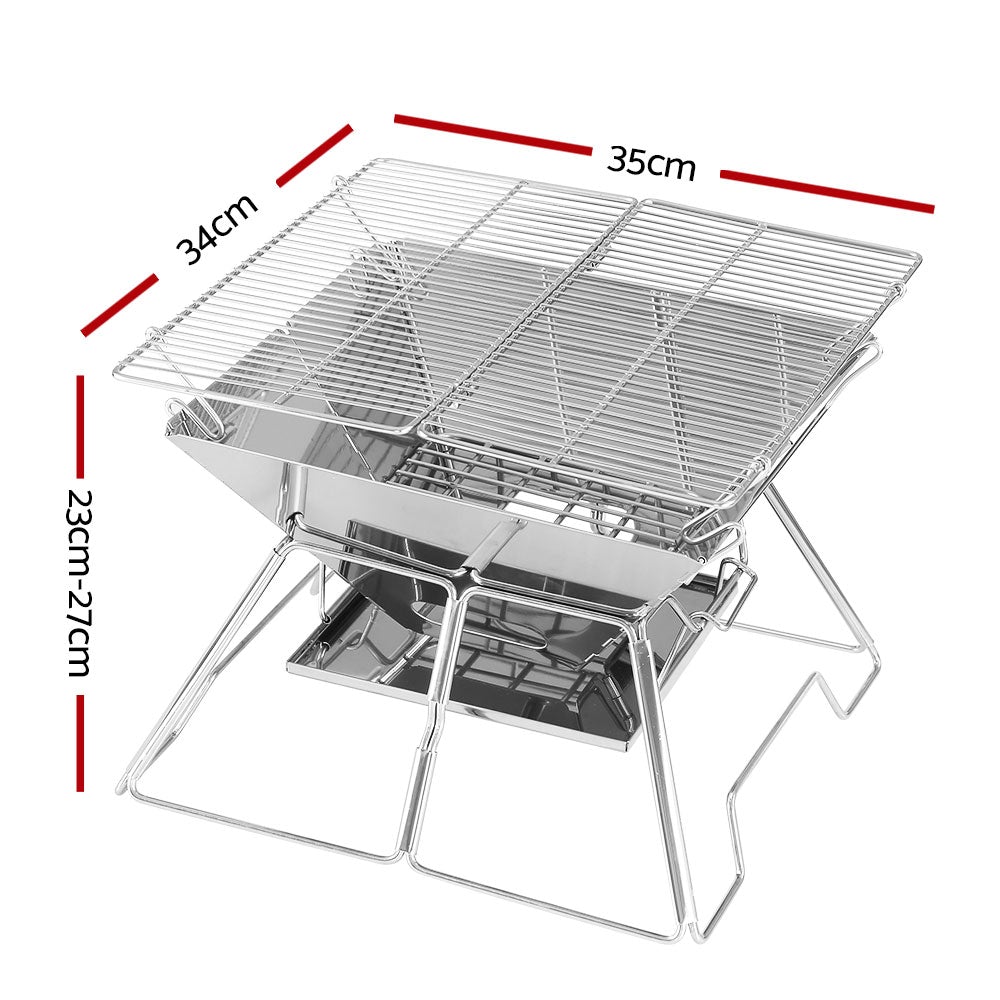 Grillz Camping Fire Pit BBQ 2-in-1 Grill