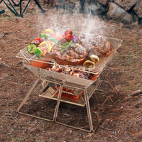 Thumbnail for Grillz Camping Fire Pit BBQ 2-in-1 Grill