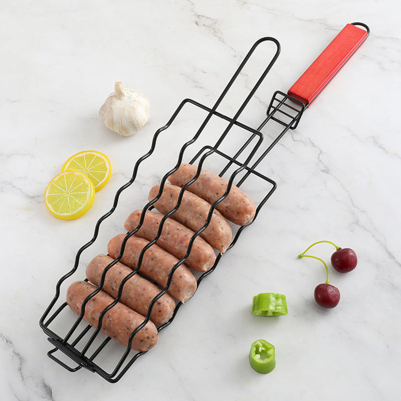 Hot Dog/Sausage Grill-Wooden Handle