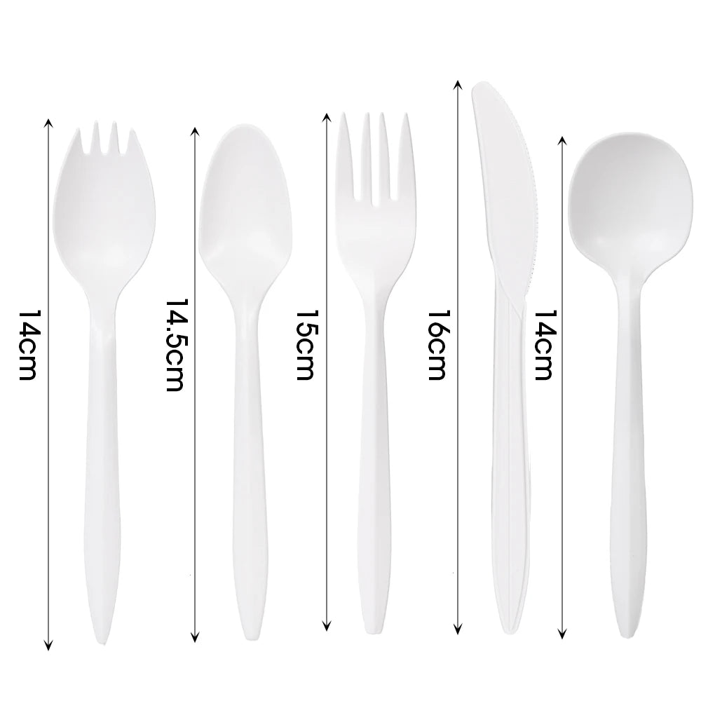 Biodegradable Disposable Cutlery Set (Fork, Spoon, Knife, Spork)