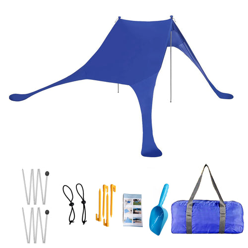 Family Beach Awning 7x5 Feet Ultralight Sun Shade Tent With Sandbag