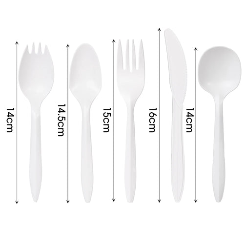 Biodegradable Disposable Cutlery Set (Fork, Spoon, Knife, Spork)