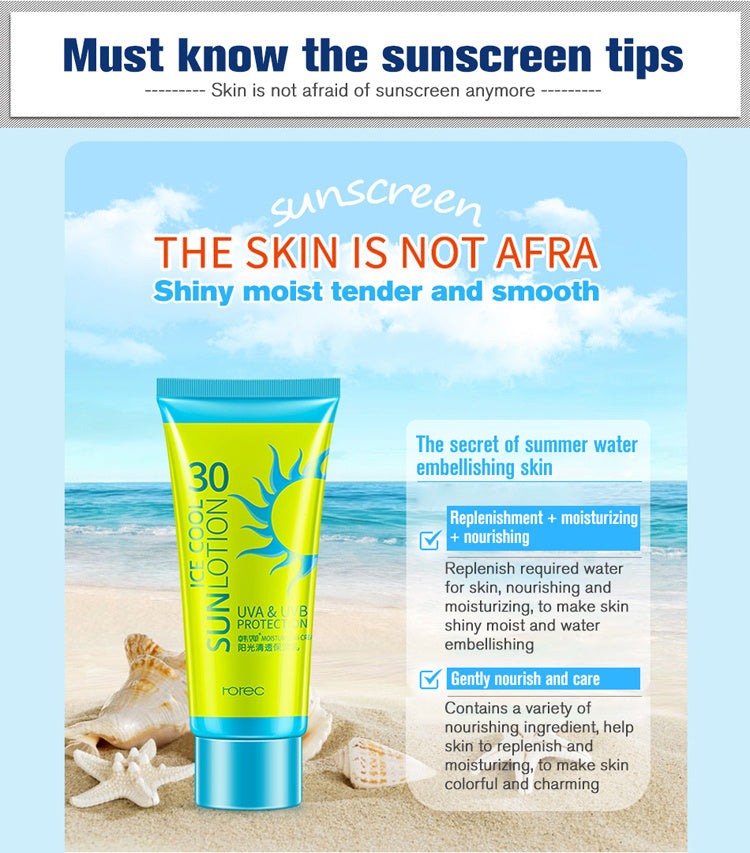 SPF 30 Sunscreen Clear Facial Cream, Moisturizing Lotion