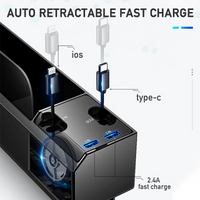 Thumbnail for Car Seat Side Organizer with Charger Cable--Car Seat Gap Storage Box