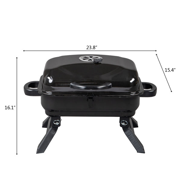 Portable Charcoal Grill and Smoker with Lid, Folding Tabletop Grill