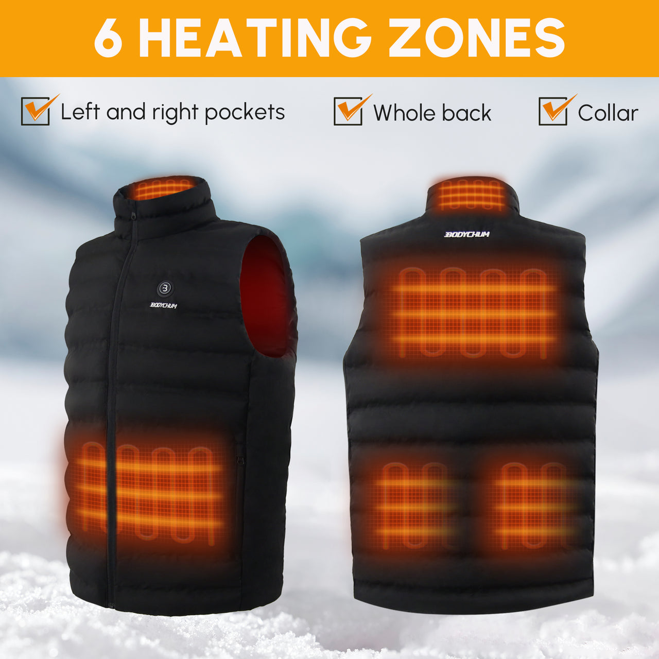 Heated Vest with Battery Pack-Lightweight, Washable