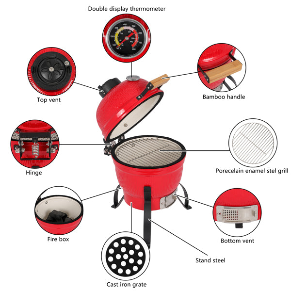 13 inch Round Ceramic Charcoal Grill