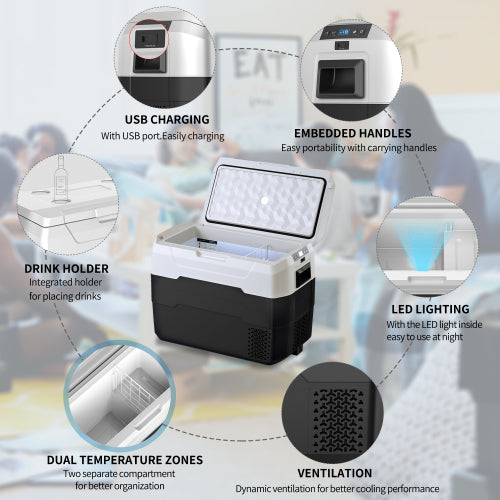 Portable Freezer/Cooler Travel Refrigerator for Vehicles