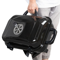 Thumbnail for Portable Charcoal Grill and Smoker with Lid, Folding Tabletop Grill