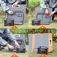 Thumbnail for 200W Portable Power Station, FlashFish 40800mAh Solar Generator with 110V AC Outlet/2 DC Ports/3 USB Ports, USB-C/QC3.0 for Phones, Tablets