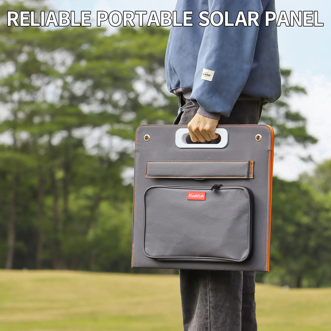 60W 18V Portable Solar Panel;  Flashfish Foldable Solar Charger with 5V USB 18V DC Output Compatible with Portable Generator