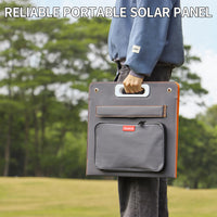 Thumbnail for 60W 18V Portable Solar Panel;  Flashfish Foldable Solar Charger with 5V USB 18V DC Output Compatible with Portable Generator