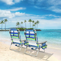 Thumbnail for 4-Pack, 5-Position Backpack Reclining Beach Chairs with Pillow