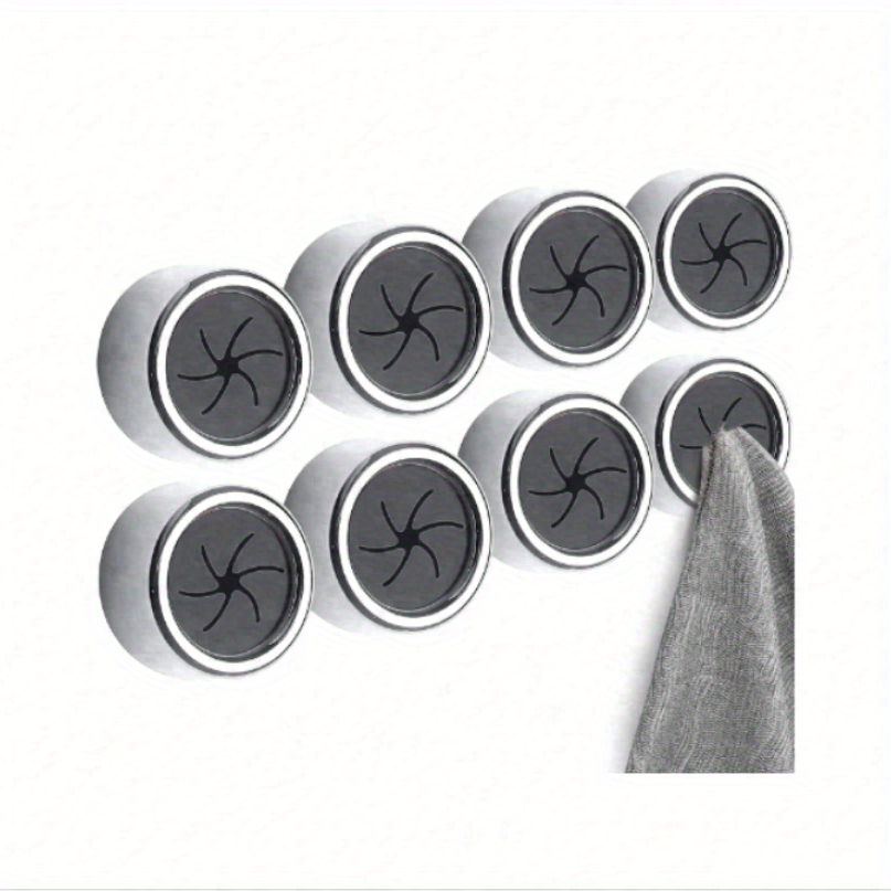 1/3/8pcs Kitchen Towel Holder, Self Adhesive Wall Dish Towel Hook, Round Wall Mount Towel Holder