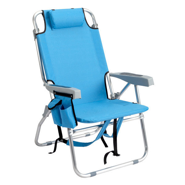 Backpack Heightened Oxford Cloth Silver White Aluminum Tube Bearing 100kg Beach Chair Blue