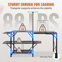 Thumbnail for VEVOR Camping Kitchen Table, One-piece Folding Portable Cook Station w/ Carrying Bag, 3 Side Tables, 2 Shelves & A Detachable Sink