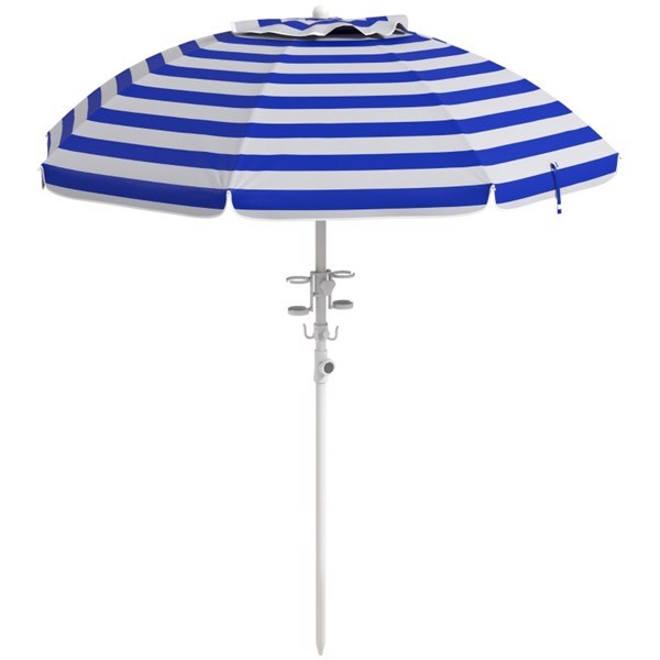 High Quality Beach Umbrella Blue-White Stripe