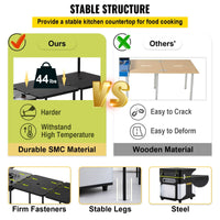 Thumbnail for VEVOR Outdoor Mobile Kitchen, Camp Box with Wheels- All in One Integrated Cooking Station with Windproof Stove