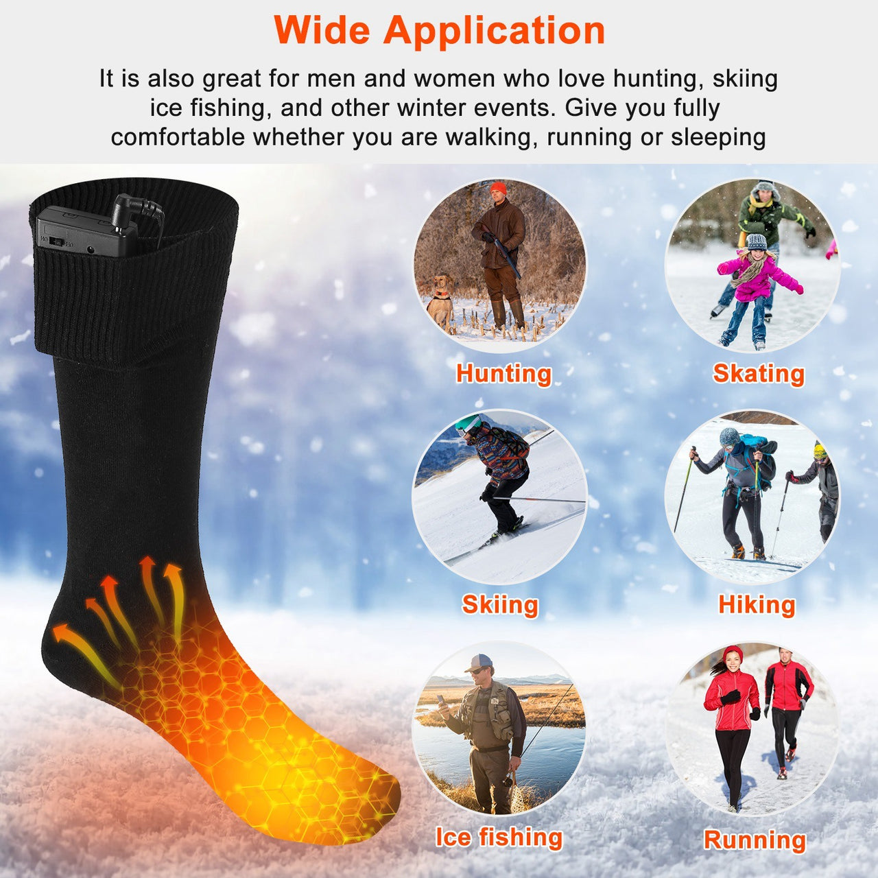 Unisex Electric Heated Socks- Battery Heated