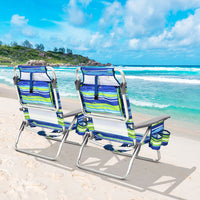 Thumbnail for 2 Pieces Folding Backpack Beach Chair with Pillow