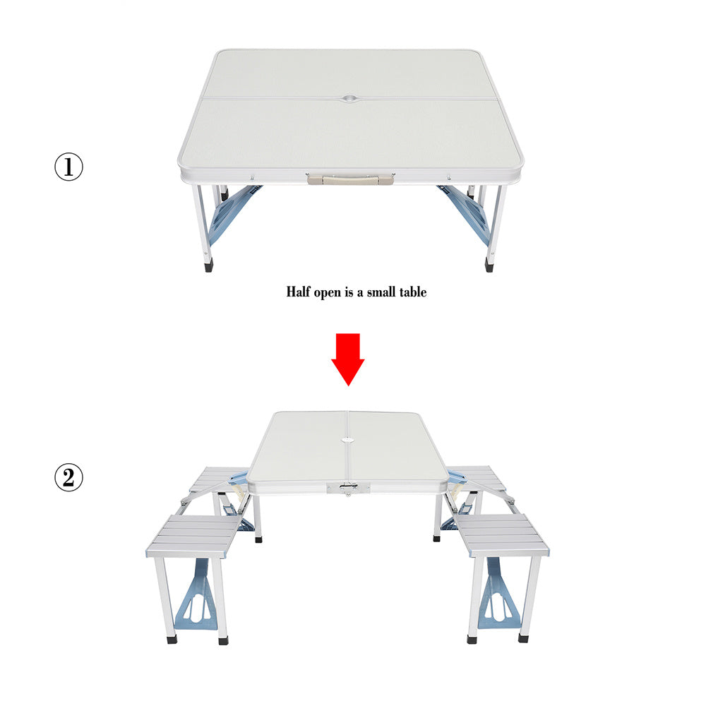 One Piece Folding Table and Chair Aluminum Alloy--YS