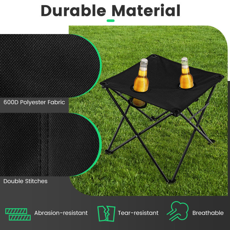 Folding Camping Chairs and Table Set with Carrying Bag