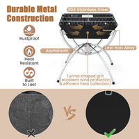 Thumbnail for 3-in-1 Camping Campfire Grill with Stainless Steel Grills Carrying Bag & Gloves