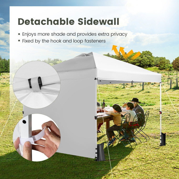 10 x 10 Feet Foldable Commercial Pop-up Canopy with Roller Bag and Banner Strip