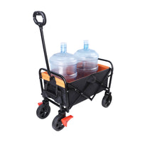 Thumbnail for Mini Folding Wagon Garden Shopping Beach Cart (brake+orange+black)