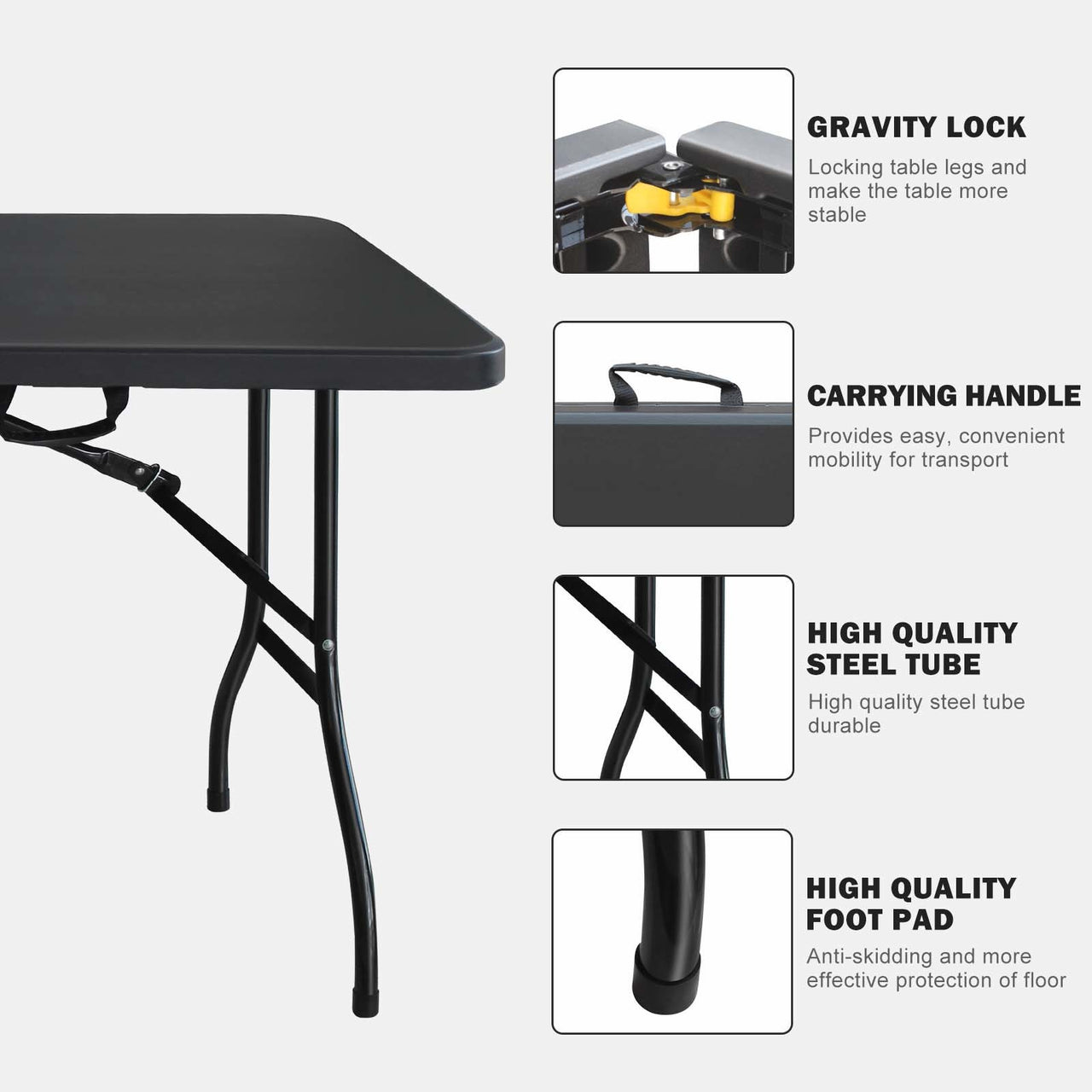 6ft Folding Portable Plastic Table