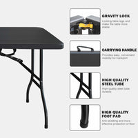 Thumbnail for 6ft Folding Portable Plastic Table